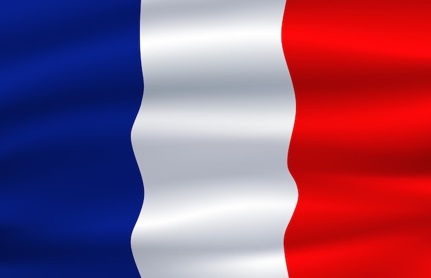 Flag of France waving in the wind 3d illustration