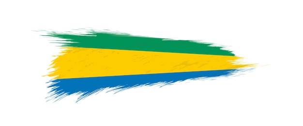 Flag of Gabon in grunge brush stroke