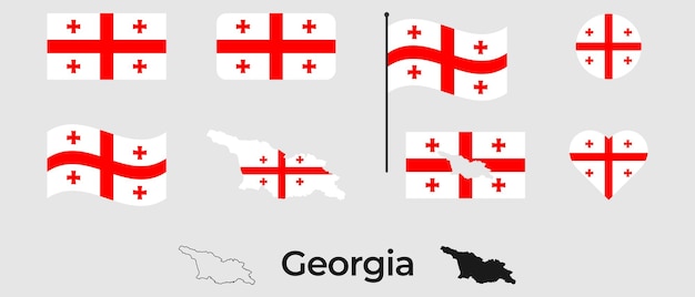 Flag of Georgia Silhouette of Georgia National symbol