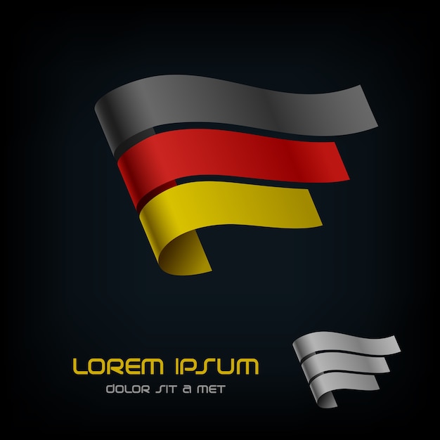 Flag of germany, ribbon logo.