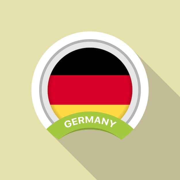 Flag of germany round icon badge or button german national symbol vector illustration