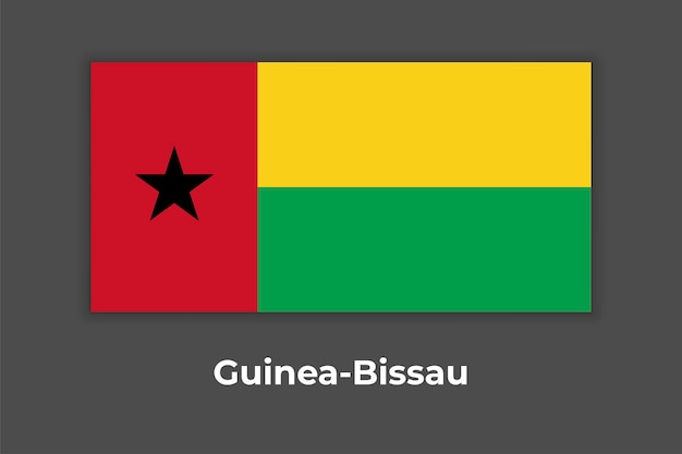 Vettore bandiera della guinea bissau. bandiera della guinea a pagina intera. bandiere di paese. bandiera della guinea.