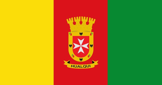 Flag of hualqui city in chile vector image