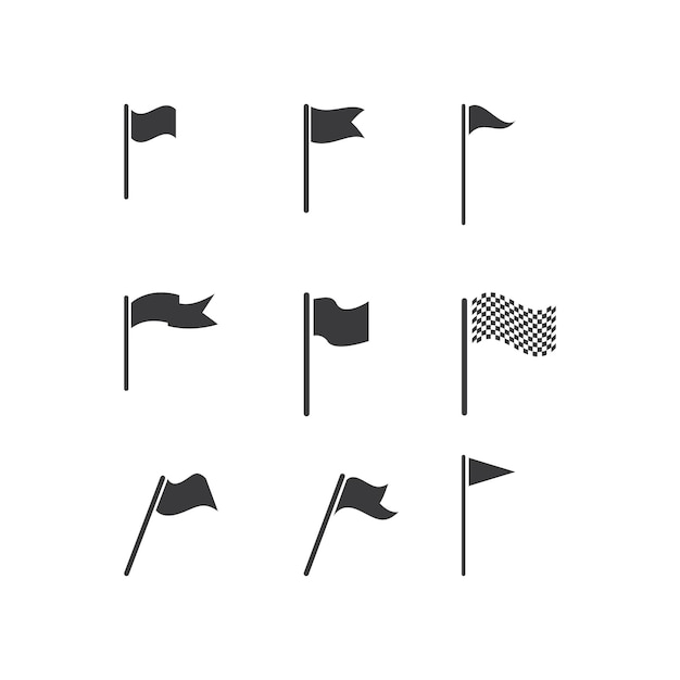 フラグアイコンの平面デザインベクトル
