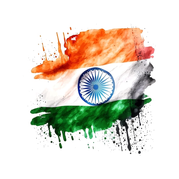 Флаг Индии акварель отличный дизайн для любых целей