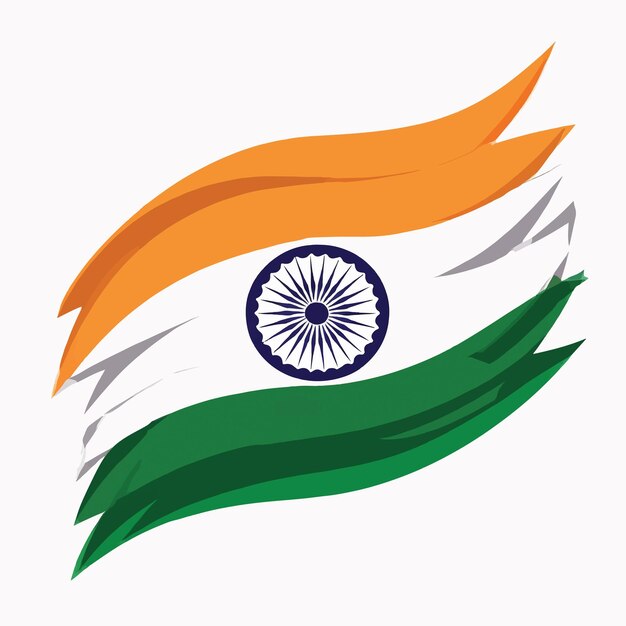 Vector flag india on a white background 3