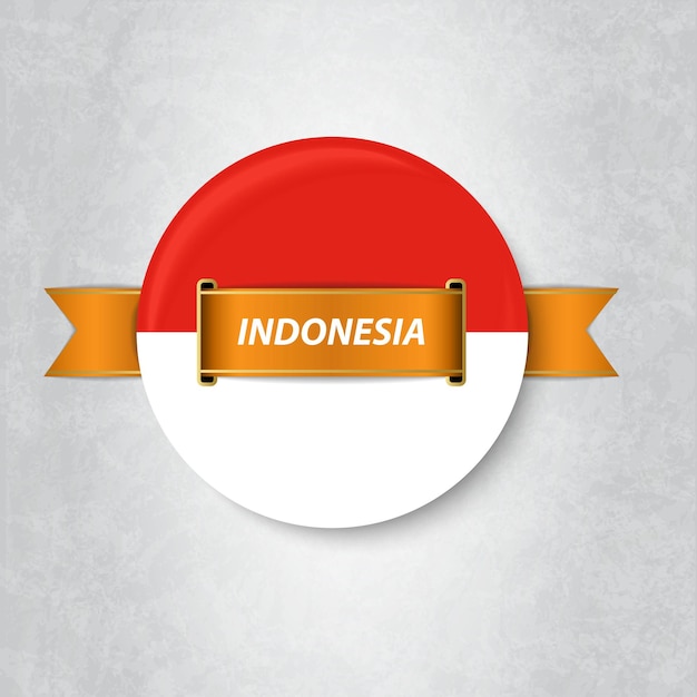 Flag of Indonesia in a circle