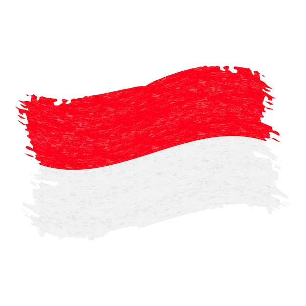 Flag of Indonesia Grunge Abstract Brush Stroke Isolated On A White Background Vector Illustration