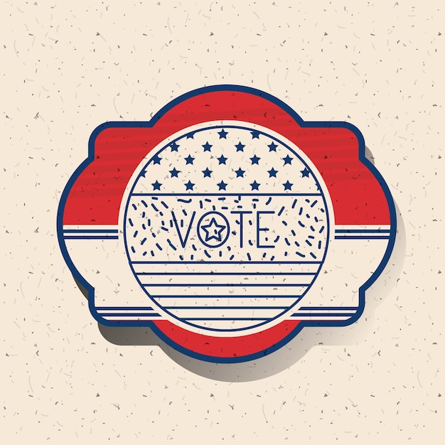 Bandiera all'interno dell'icona del frame. vota la nazione delle elezioni e il tema del governo. disegno della sagoma illustrazione vettoriale