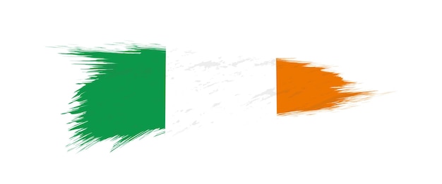 Vector flag of ireland in grunge brush stroke