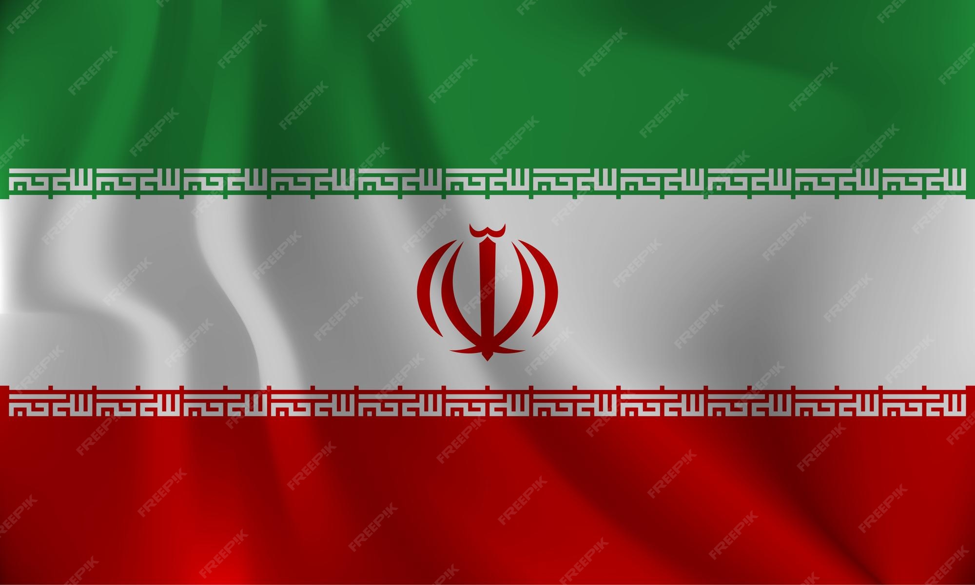 Premium Vector | Flag of the islamic republic of iran with a wavy