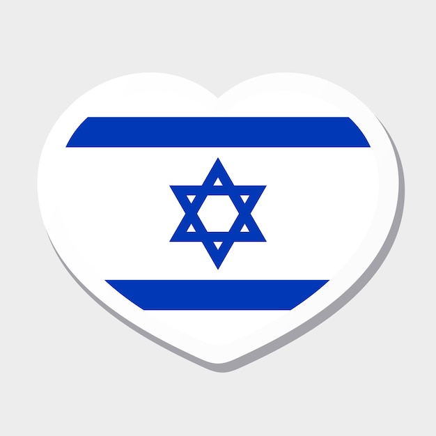 Flag of Israel icon Vector heart sticker Best for mobile apps UI and web design