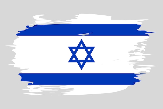 Flag of Israel painted with a brush stroke Abstract concept National flag in grunge style Vector illustration