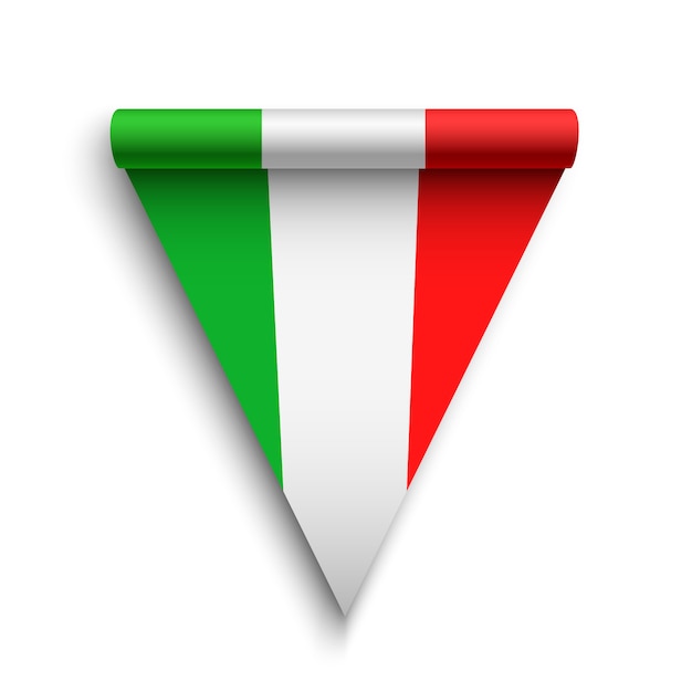 Vettore bandiera d'italia. nastro. illustrazione.
