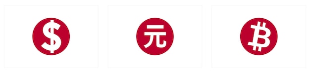 日本の国旗、ドル、人民元、ビットコインが赤い太陽の中で歌います。米国、中国、暗号通貨取引の概念への日本の貿易