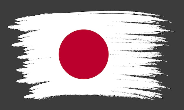 Flag of japan painted with a brush.