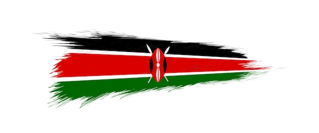 Flag of Kenya in grunge brush stroke