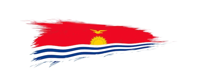 Flag of Kiribati in grunge brush stroke