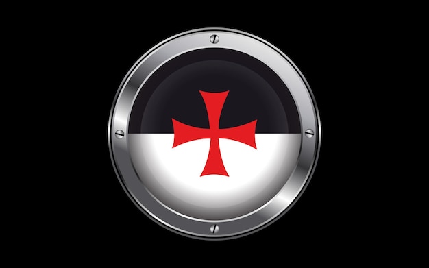 Vector flag of the knights templar 3d badge vector image