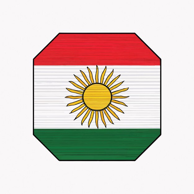 Vector flag kurdistan on a white background