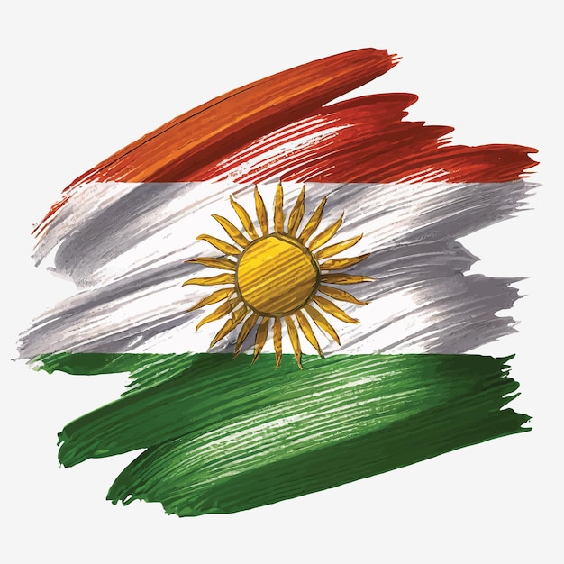 Vector flag kurdistan on a white background