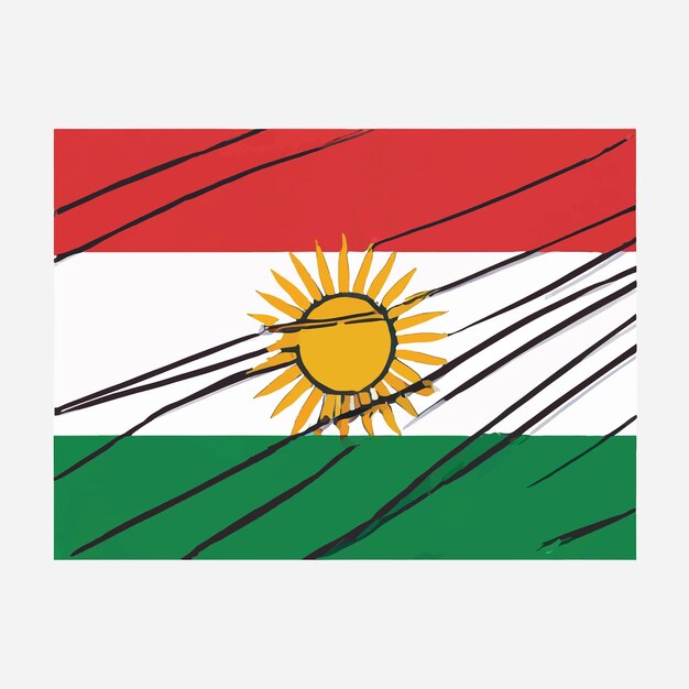 Vector flag kurdistan on a white background