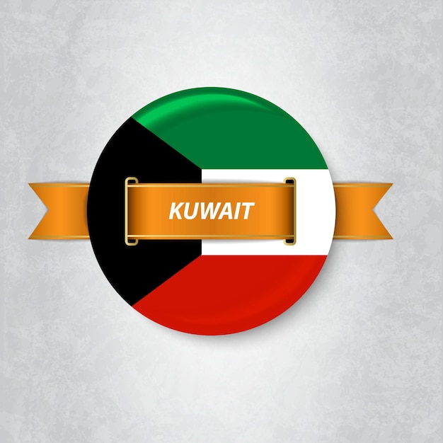 Flag of kuwait in a circle