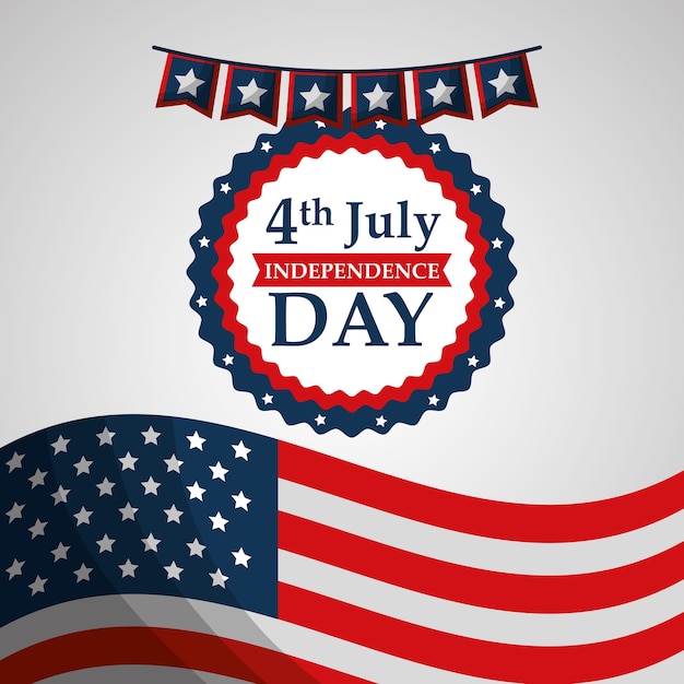 flag label decoration american independence day 