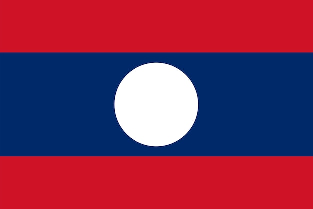 Vector flag of laos country in asia