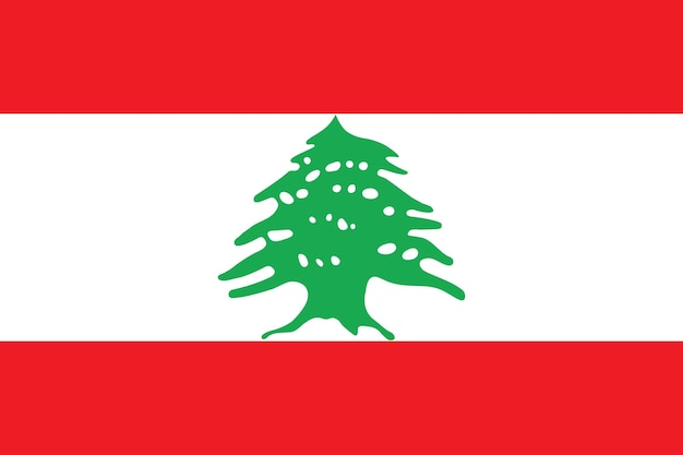 Vector flag of the lebanon national symbol