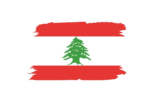 Vector flag of lebanon in vector background