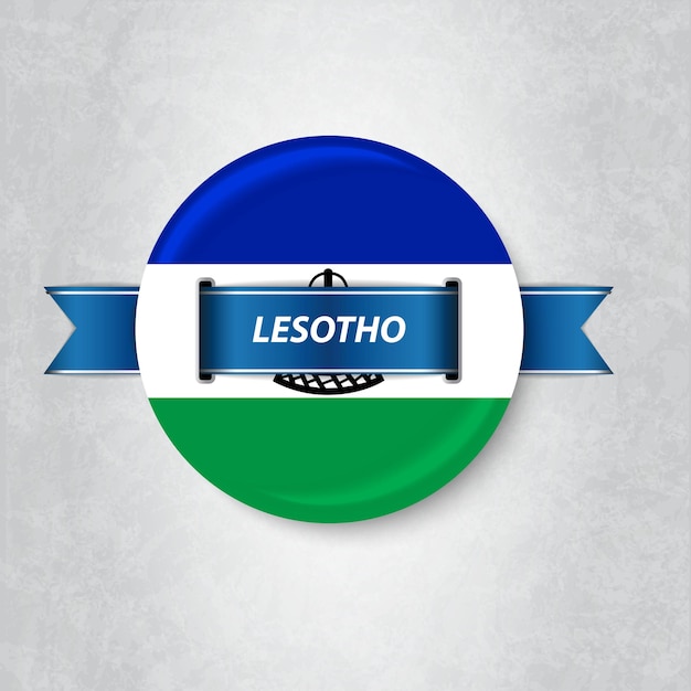 Vector flag of lesotho in a circle