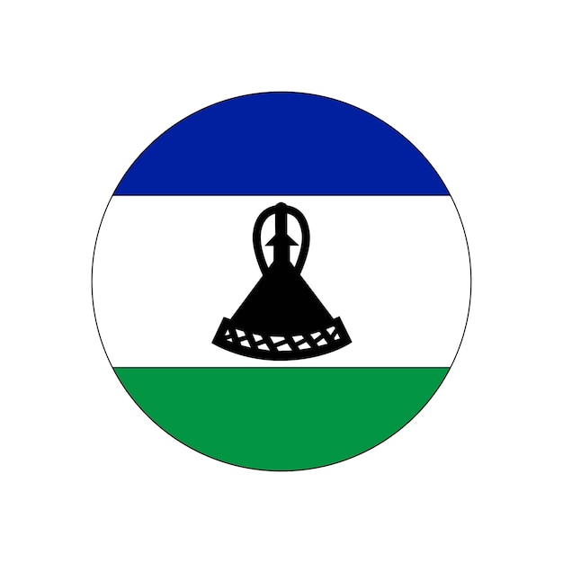 Flag of Lesotho Circular icon on white background vector illustration