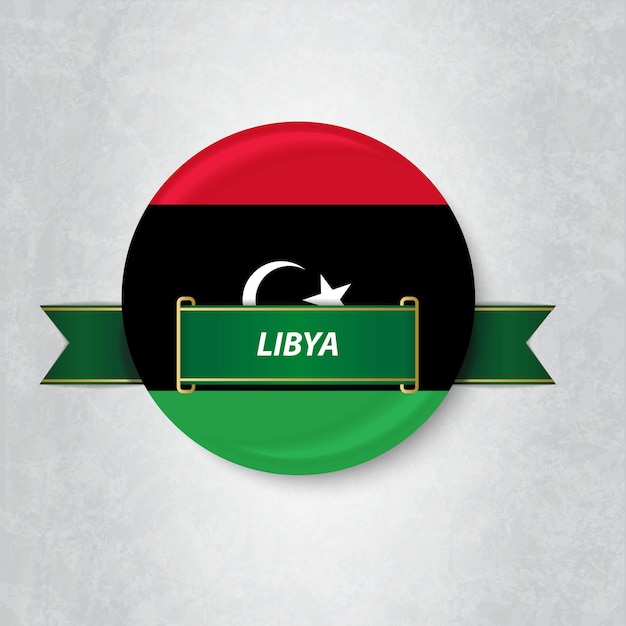 Vector flag of libya in a circle