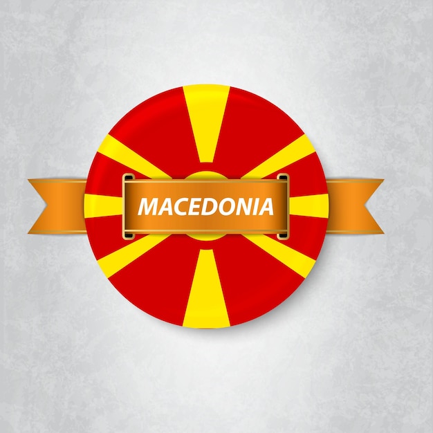 Vettore bandiera della macedonia in un cerchio