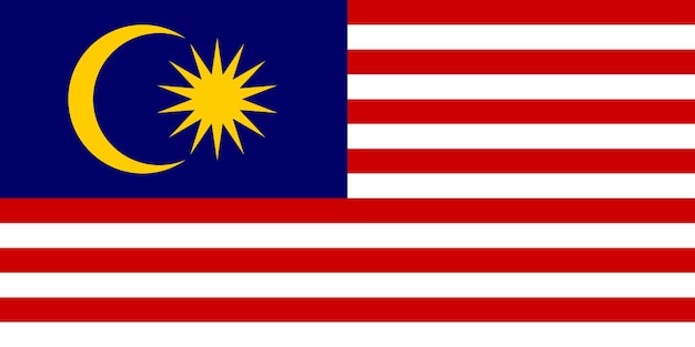말레이시아의 국기 국기 국가 터 일러스트레이션
