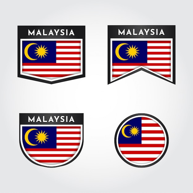 Flag of malaysia with labels