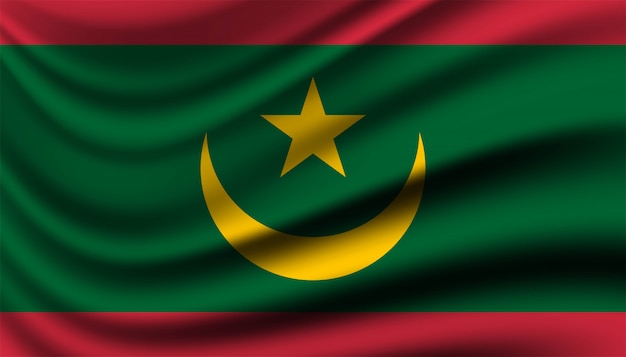 Flag of Mauritania background template.