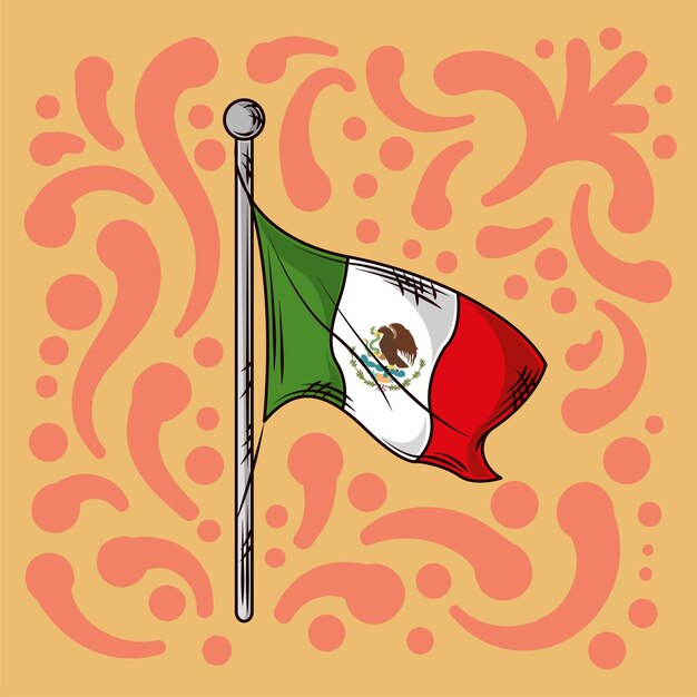 Vector flag of mexico