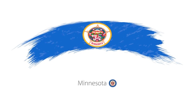 Bandiera dello stato del minnesota in pennellata grunge arrotondata illustrazione vettoriale