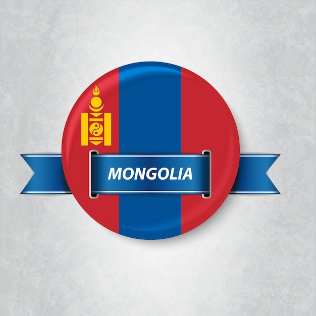 Bandiera della mongolia in un cerchio