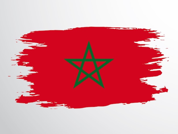 Flag of Morocco painted with a brush