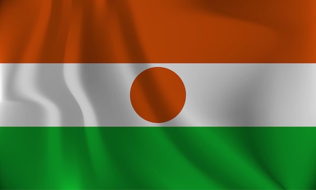 Flag of niger with a wavy effect due to the wind