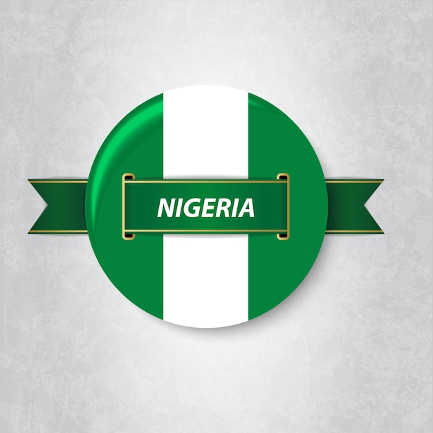 Vector flag of nigeria in a circle