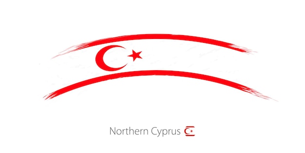 Flag of Northern Cyprus in rounded grunge brush stroke Vector illustration