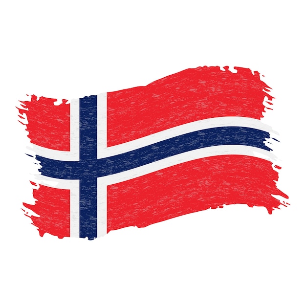 Flag of norway grunge abstract brush stroke isolated on a white background vector illustration