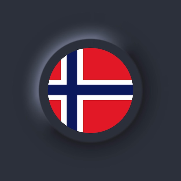 Vettore bandiera della norvegia. bandiera nazionale della norvegia. simbolo della norvegia. neumorphic ui ux