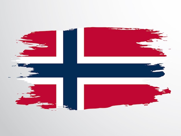 Flag of Norway painted with a brush