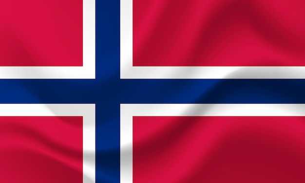 Flag of the norway with a white border.