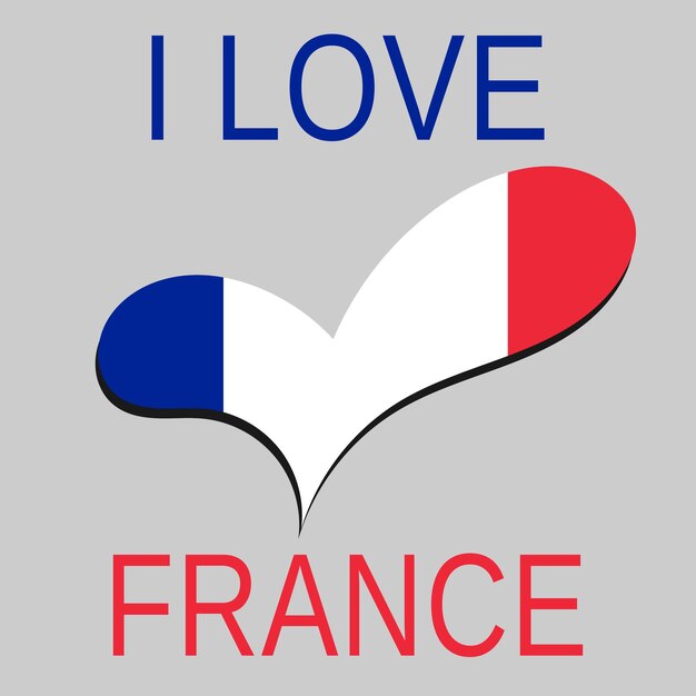 벡터 프랑스의  ⁇ 발은 심장 모양의 문장 프랑스를 사랑합니다 국가 상징  ⁇ 발 색상의 심장